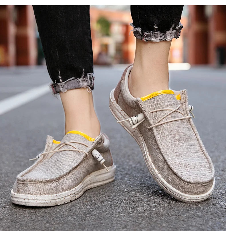Summer Breathable Men Canvas Shoes Canvass Dude Shoes 2023 Casual Light Big Size 48 49 50 Dropshipping