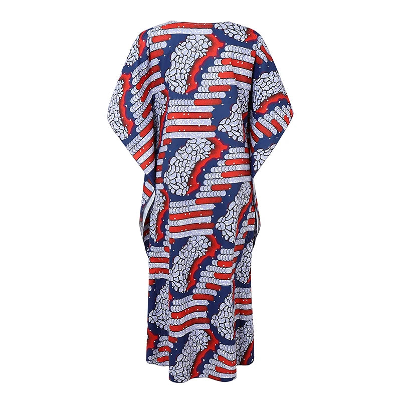 Plus Size 5XL VONDA Women Maxi Dress Bohemian Printed Long Vestidos Summer Half Bat Sleeve Casual Loose Robe Vintage Sundress