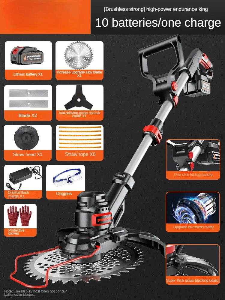 Portable Electric Lawn Mower with Lithium Battery for Home Use and Farming Grass Trimming
