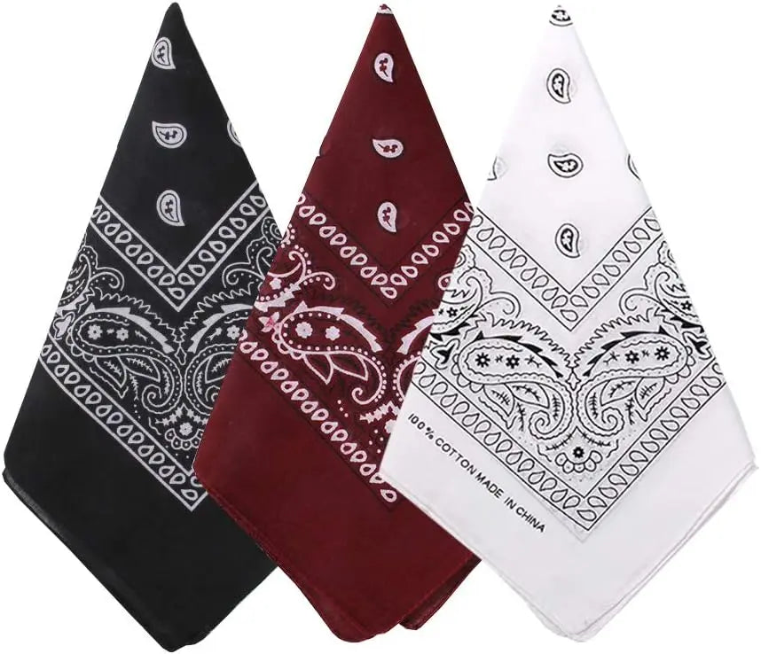 3 Pack Paisley Pattern Bandanas Face Mask Square Scarf Wristband Headwear Outdoor Sports Scarf Riding Camping Cycling Headscarf