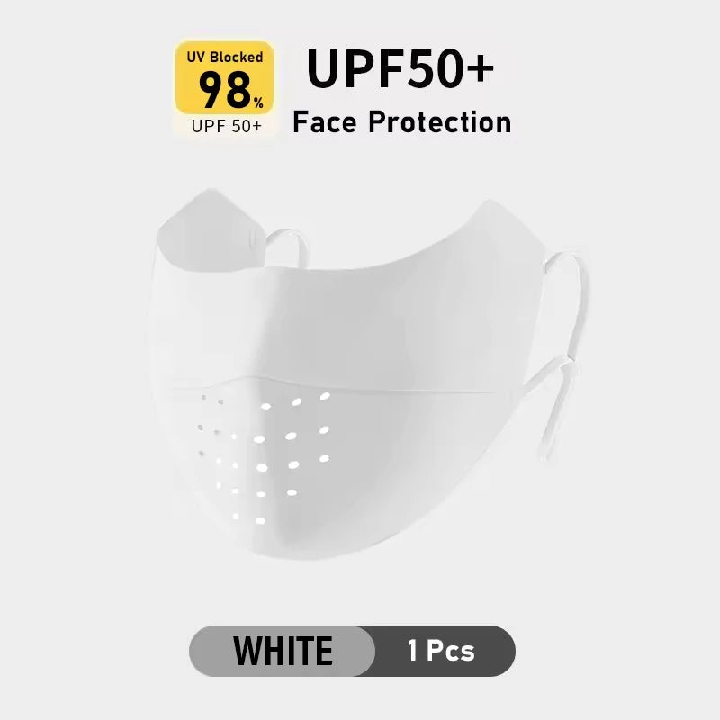 Summer Ice Silk Face Mask UV Sun Protection Respirator Men Women Adjustable Breathable Mask for Outdoor Running Cycling Sports