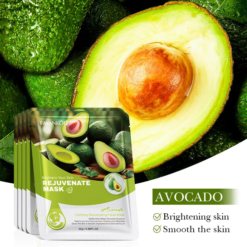 10pcs Fruits Facial Masks For Face Skincare Moisturizing Brightening Hydrating Firming Face Mask Beauty Face Skin Care Products