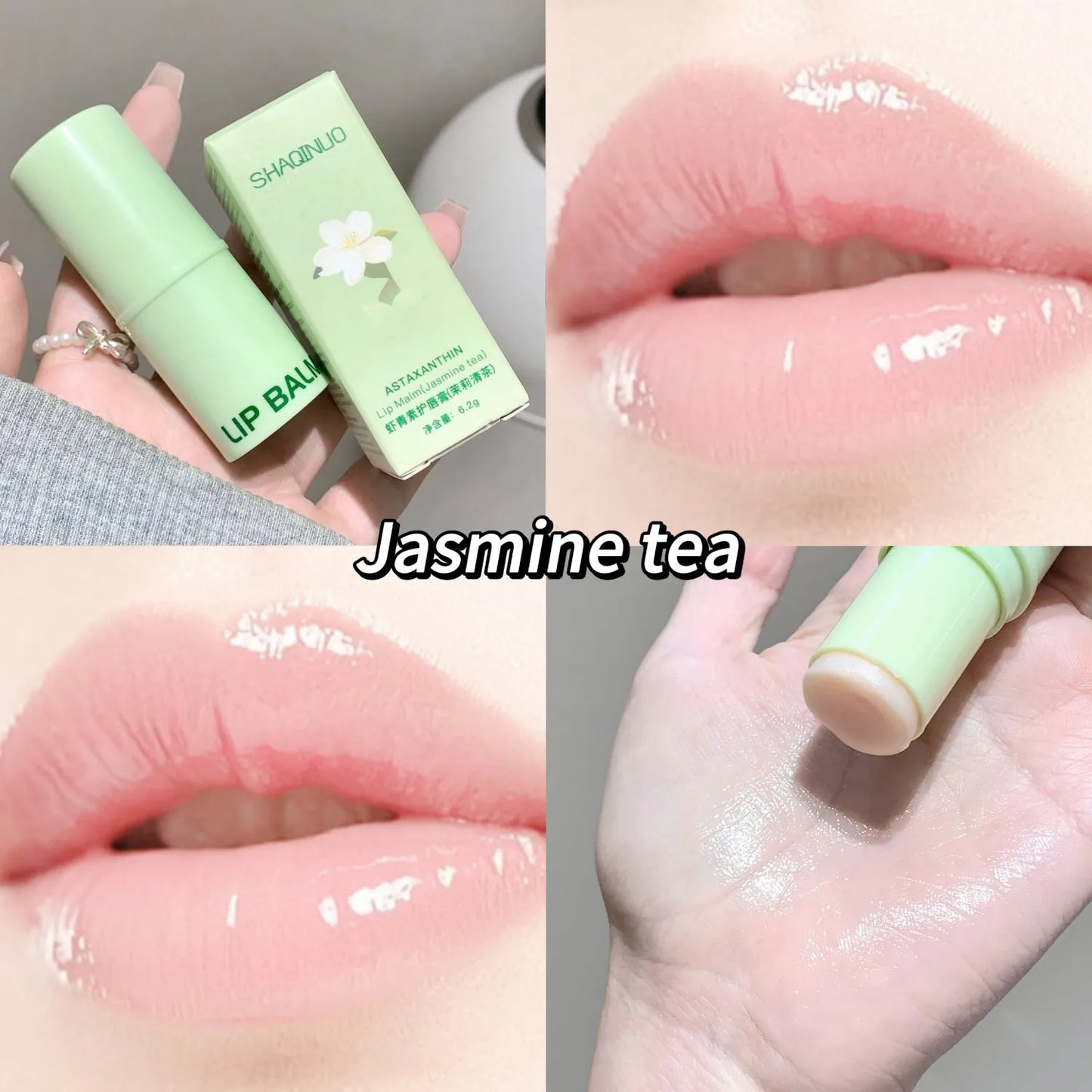 3-Color Lip Balm - Osmanthus, Jasmine Tea, and Grape Scents ,lip care, hydrating and nourishing