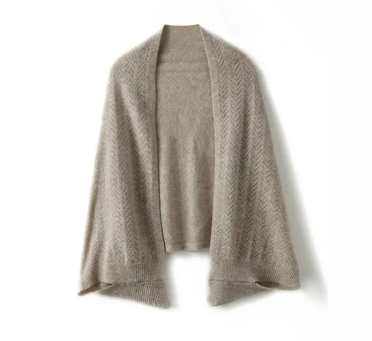 Wool Knitted Shawl Scarf Dual-purpose Autumn and Winter New Solid Color Loose Versatile Exterior Cloak Cardigan