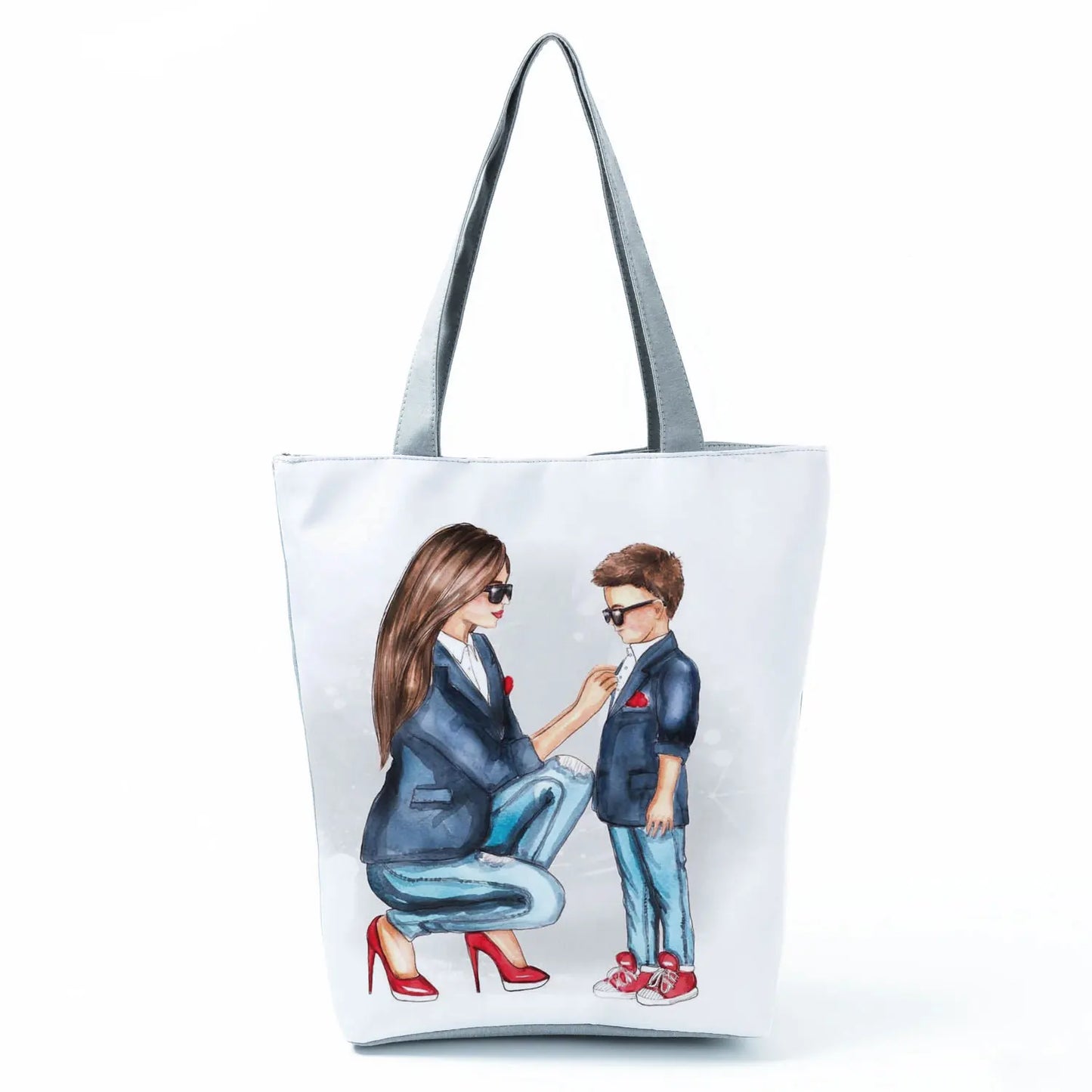 Golden Afro Woman Printed Handbags Pretty Fashion Shoulder Bag Eco Portable Shopping Bag High Capacity Beach Bag Practical Tote