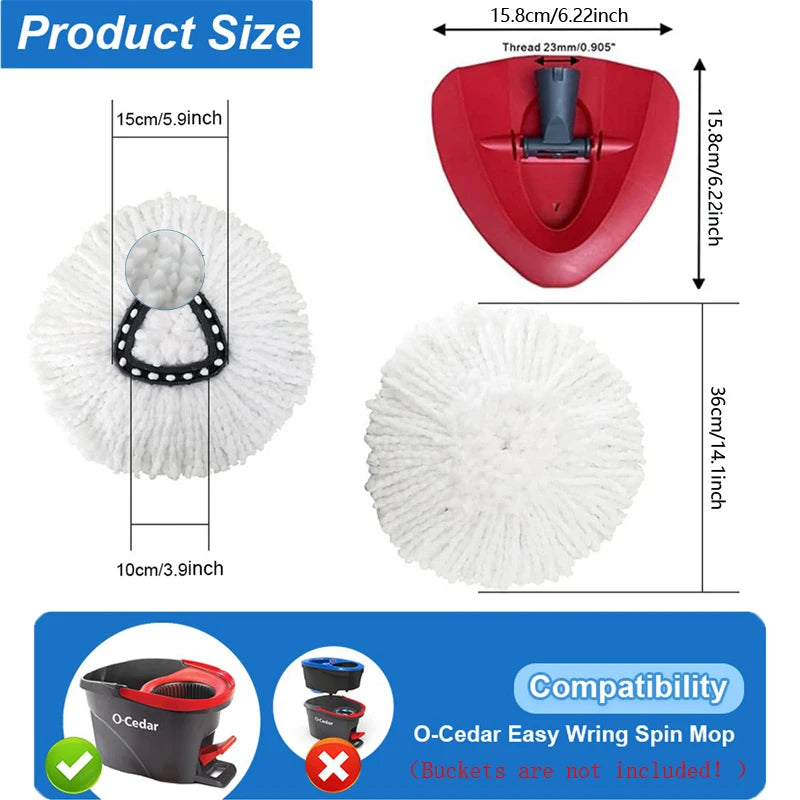 Swivel Mop Accessory with Free Choice 1 Base /1 Handle / Mop Head for O-cedar EasyWring Swivel Mop Microfiber Easy Home Cleaning