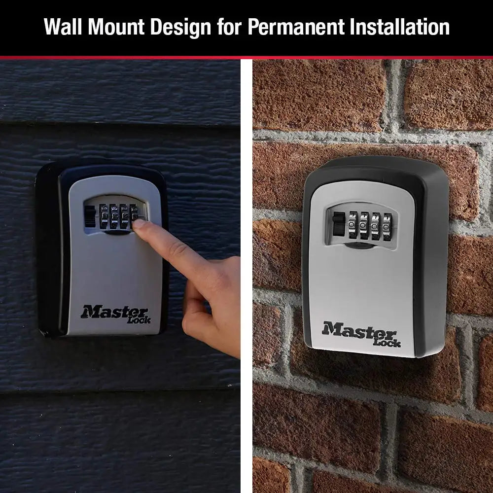Master Lock Key Storage Box Stainless Steel Wall Mount Outdoor Lock Box for House Keys Key Safe with Combination Lock Large