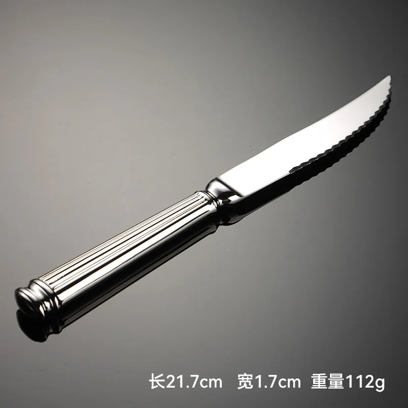 High Value 420 Stainless Steel Roman Cutlery Set Public Spoon Fork Knives Silverware Western Hotel Table Decoration Luxury Gift