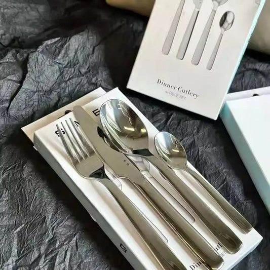 4pcs Italian High Quality Stainless Steel Fork Spoon Knife Set Western Tableware Dessert Spoon Polishing Cutlery Kitchen Gifts