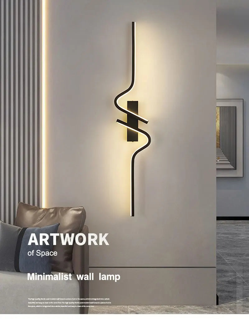 Modern LED Wall Lamps Long Strip Up and Down LED Wall Lights Bedroom Bedside Hallway Lighting Fixture AC85-265V Wall Sconce
