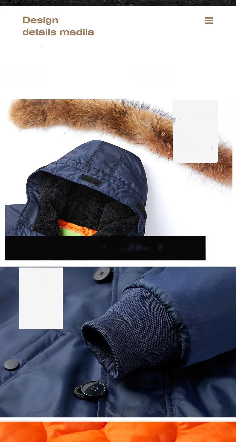Military Fur Collar Hood Warm Tactical Bomber Winter Jackets Men Hooded N2B Outwear Coats Windproof Flight Pilot MA-1 Jackets