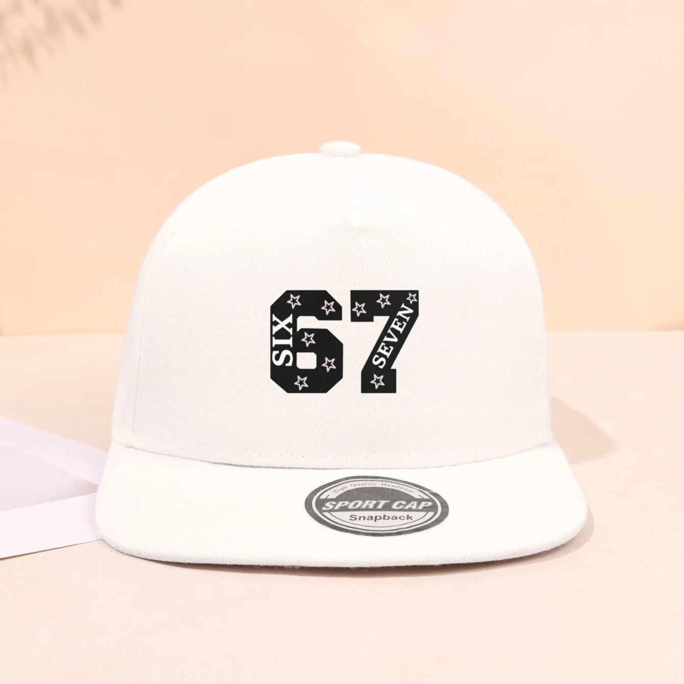 1PC breathable flat brimmed hat! 67 star trendy logo+adjustable head circumference, no sweat during daily travel