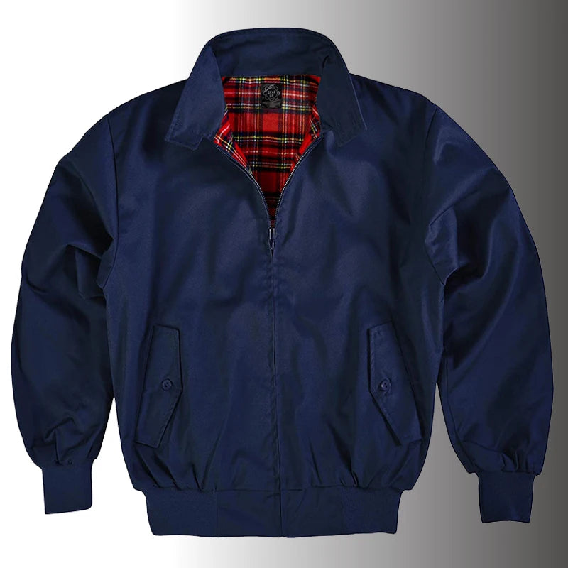 New Men's Spring Bomber Jacket Casual Outwear Turndown Collar Cotton Coats Fashion Slim Fit Business Jackets Male Clothing