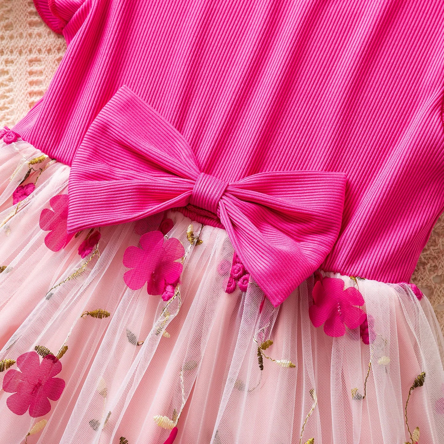 Girls Fairy Dress for 3-8 Yrs Birthday Party Princess Dress Flower Girl Dress for Wedding Embroidery Easter Dress for Girls Wear