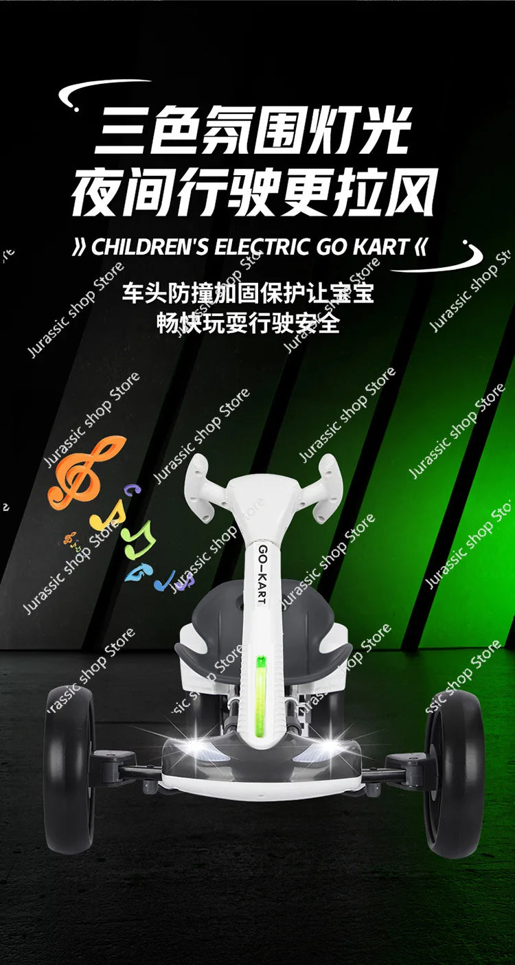 Children's Electric Kart Free Installation Can Sit Electric Car Children Charging Remote Control Folding Stroller