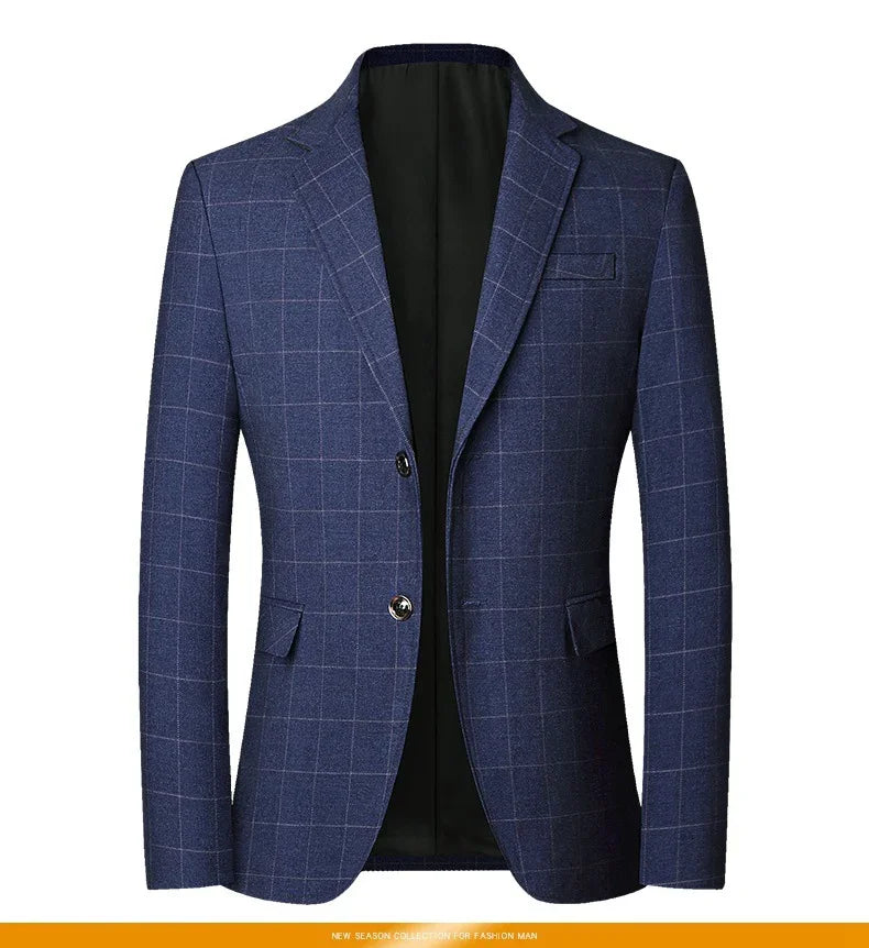 TFETTERS Brand 2025 Spring Mens Wedding Suits Blazer Check Autumn Single Breasted Suits Blazers Men Fashion Blazer for Mens