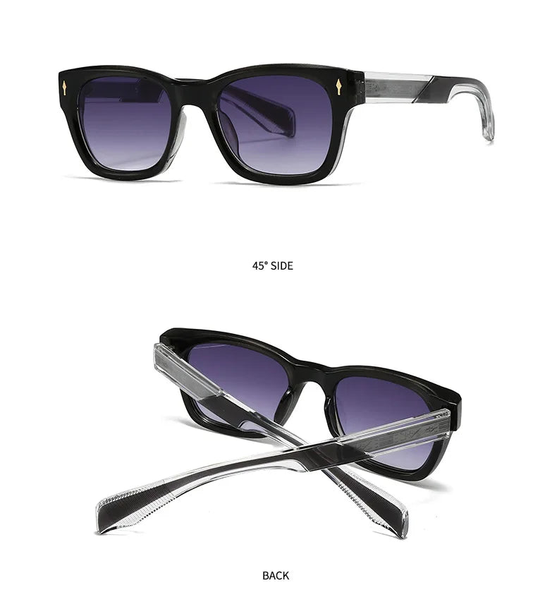 Hot Sale New Polarized Sunglasses Male Fashion Black Travelling UV400 Shades Men Women Classic Square High Quality Rivet Glasses