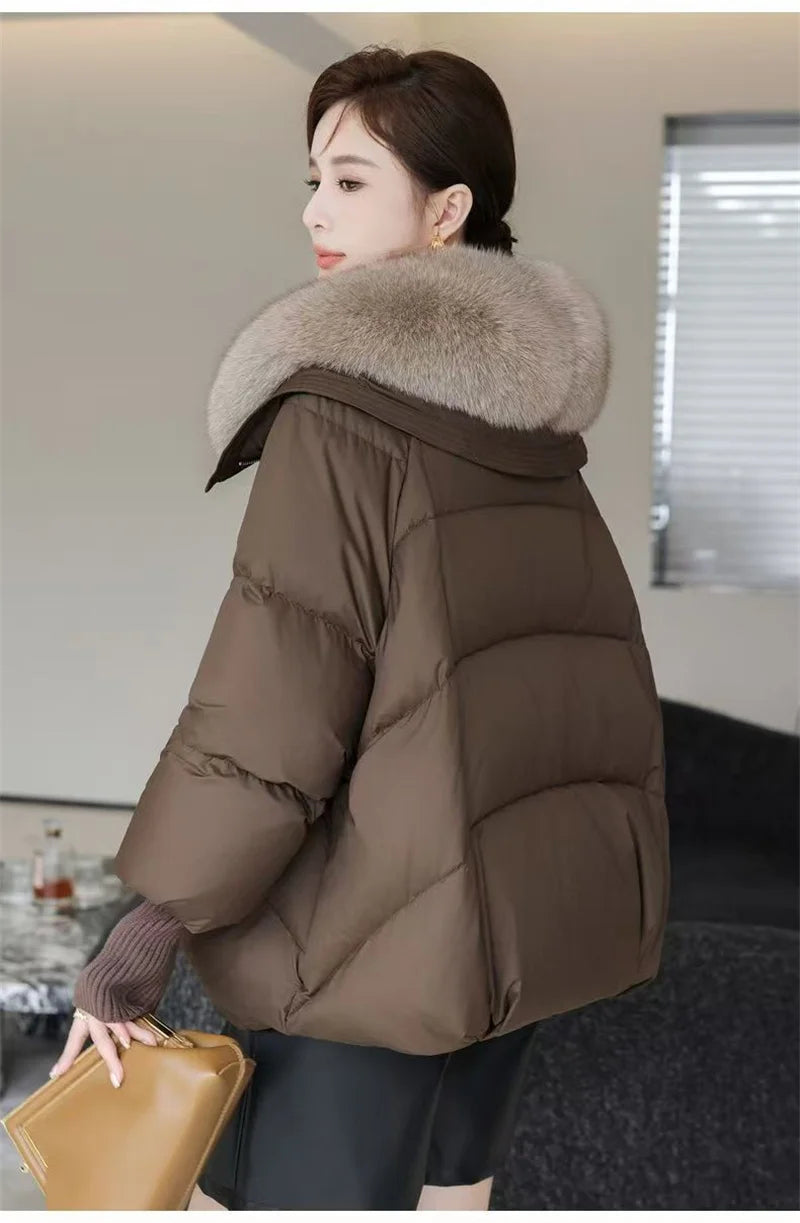 2024 New Loose Ladies Cropped Jacket Winter Woman Parka Overcoat Korean Fashion Female Ultra Light Warm Coat