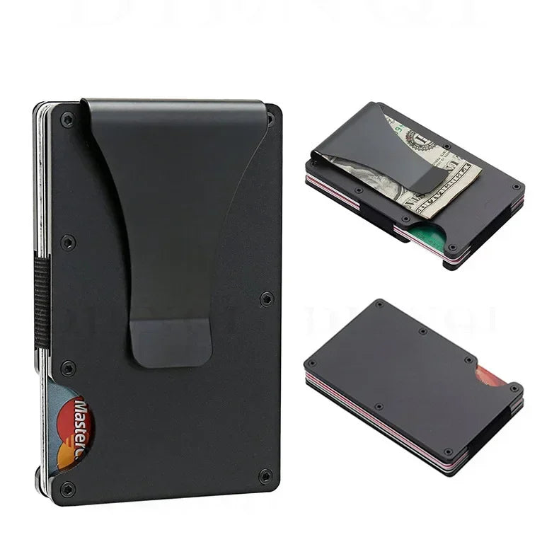 1PC ANTI RFID Blocking Minimalist Card Holder Wallet for Men 2025 Slim Mini Fashion Wallet - Metal Wallet with Money Clip Unisex