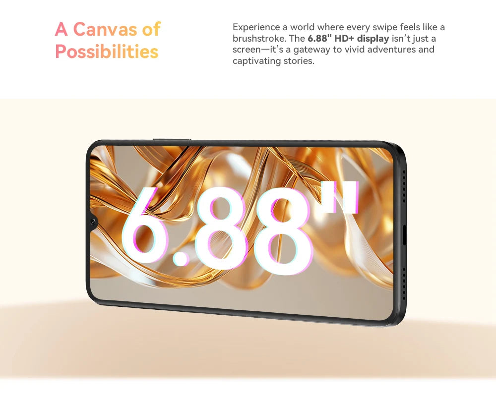 Cubot Smartphone Android 15 A40, 12GB RAM+256GB ROM, 6.88-Inch 120Hz Screen,Octa-core, 48MP Camera, 5100mAh Battery,NFC,Face ID