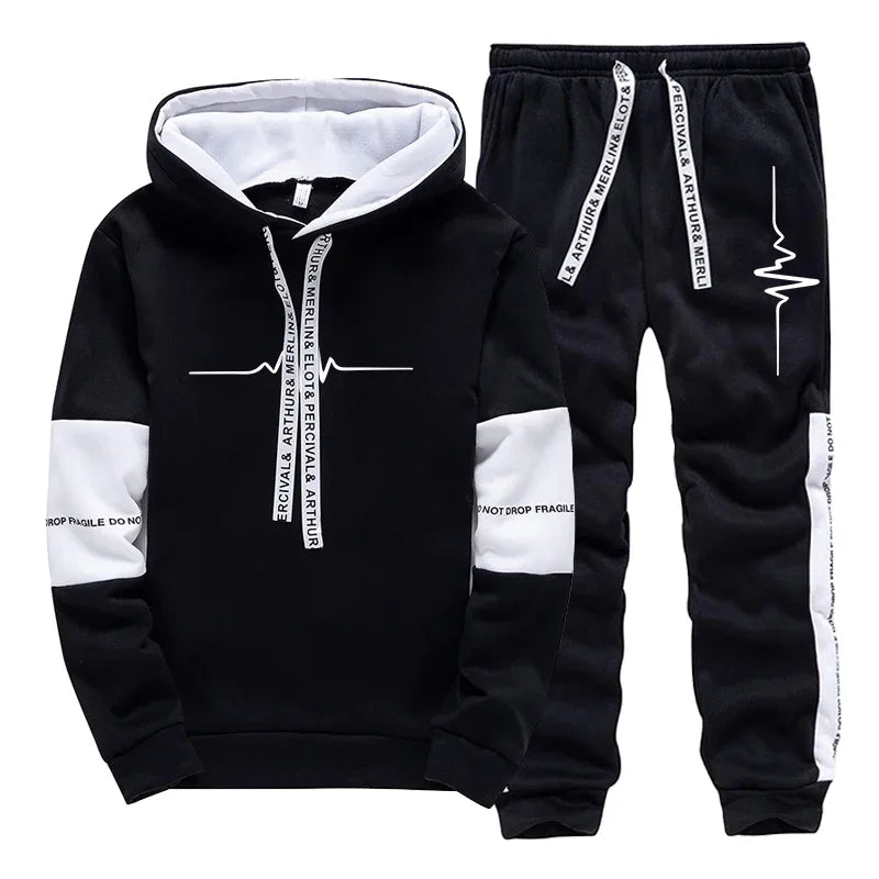 Hooded Casual Men's Tracksuit 2026 Spring Hot Sales Outdoor Daily Sports Single Sweatshirts And Sweatpants Comfort Print Quality