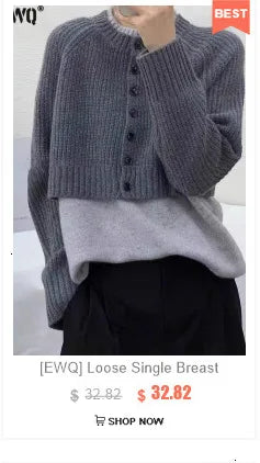 [EWQ] Khaki Fashion Woolen Coat With Belt Women Long Sleeve Elegant Lapel Wool Jacket Outwears 2025 Autumn Winter New 16U5035