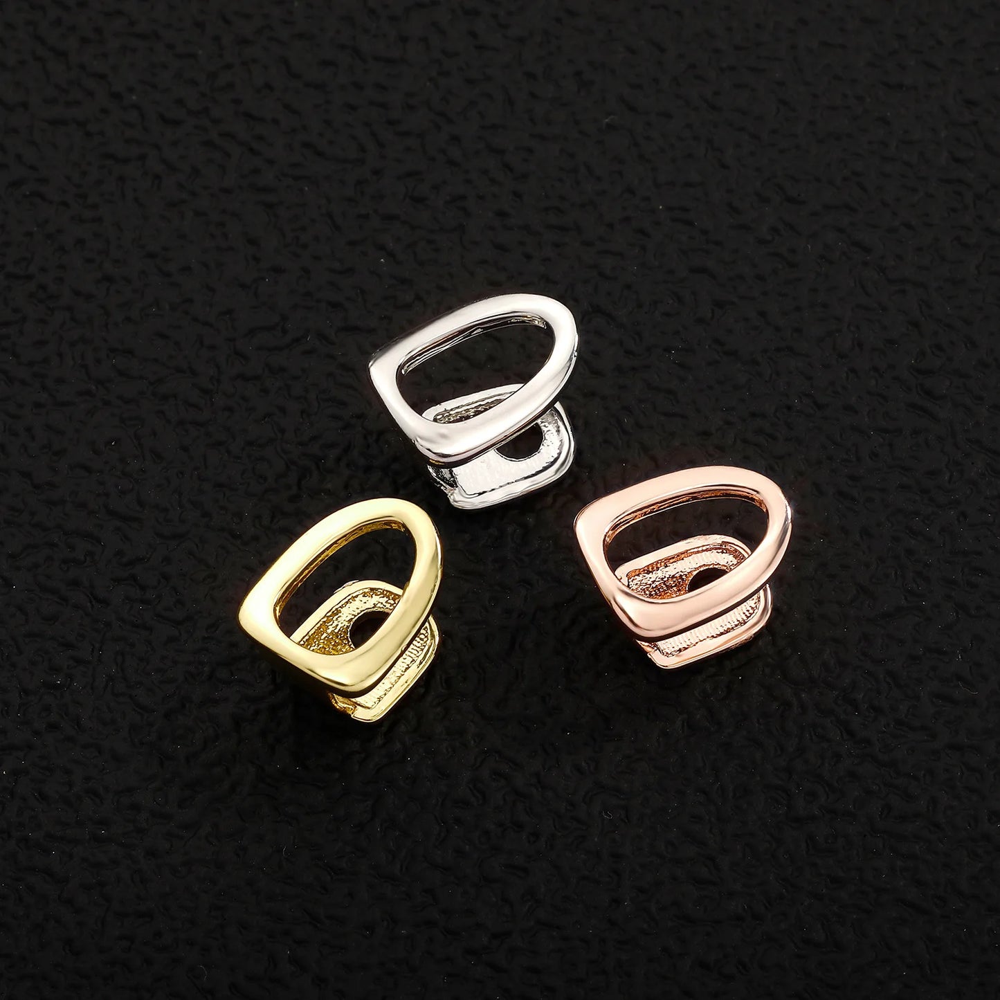 RACHELZ Hip Hop Single Classic Hollow Teeth Grillz Simple 3 Colors Glossy Tooth Caps Women Men Jewelry Halloween Cosplay Gift