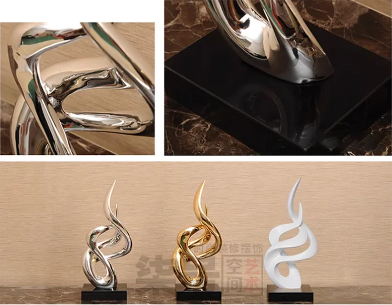 Luxury High-end Resin Electroplating Art Sculpture Decoration Home Room Statue Ornaments Office Hotel Lobby Furnishing Crafts