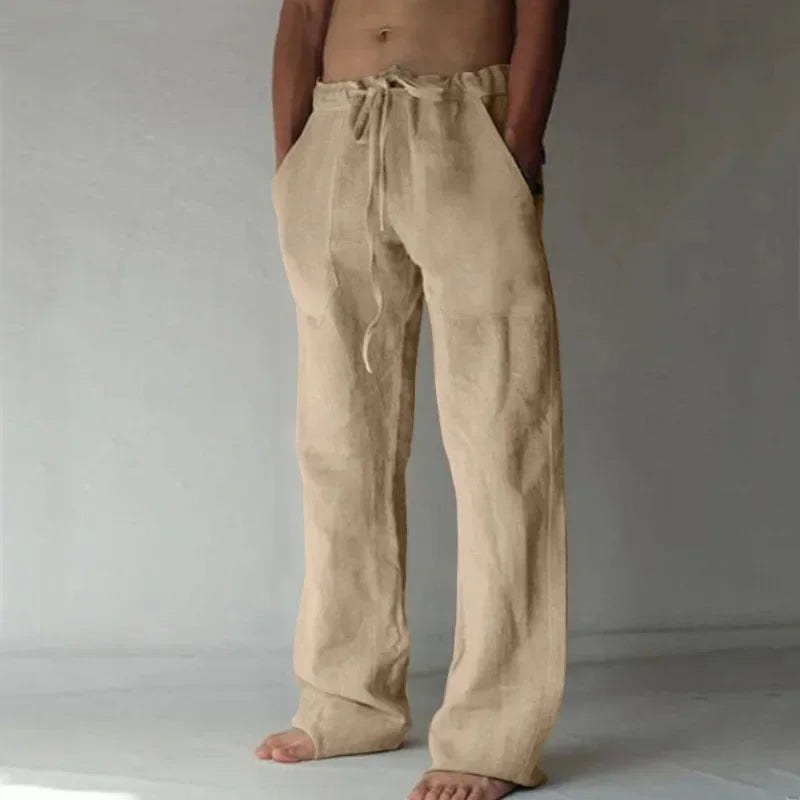 summer spring 2025 New Men's Cotton Linen Pants Male Autumn New Breathable Solid Color Linen Trousers Fitness Streetwear S-3XL