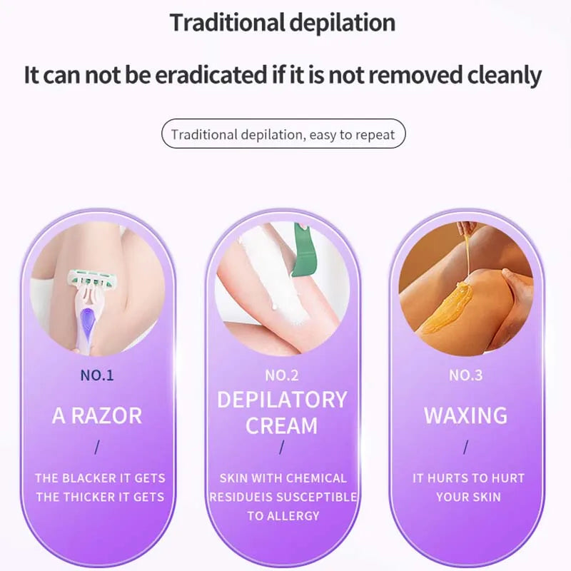 Hot Selling Home Use Upgraded Painless Hair Remover Machine Rapid Ice Cooling Throughout Hair Removal Device
