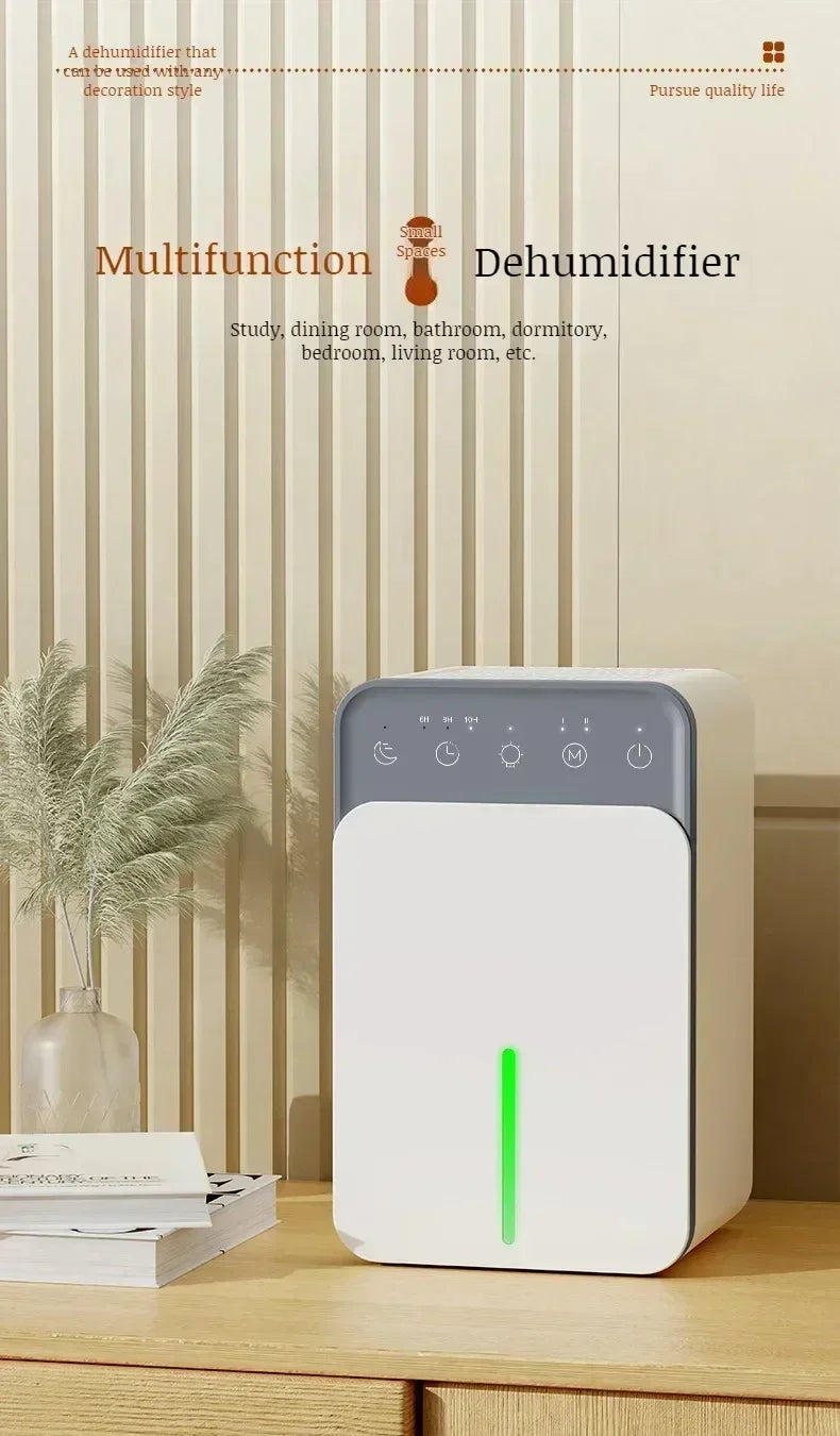 Portable Quiet Air Dehumidifier Moisture Absorber for Home Bedroom Office Kitchen EU Plug Compact Moisture Eliminator Deodorizer