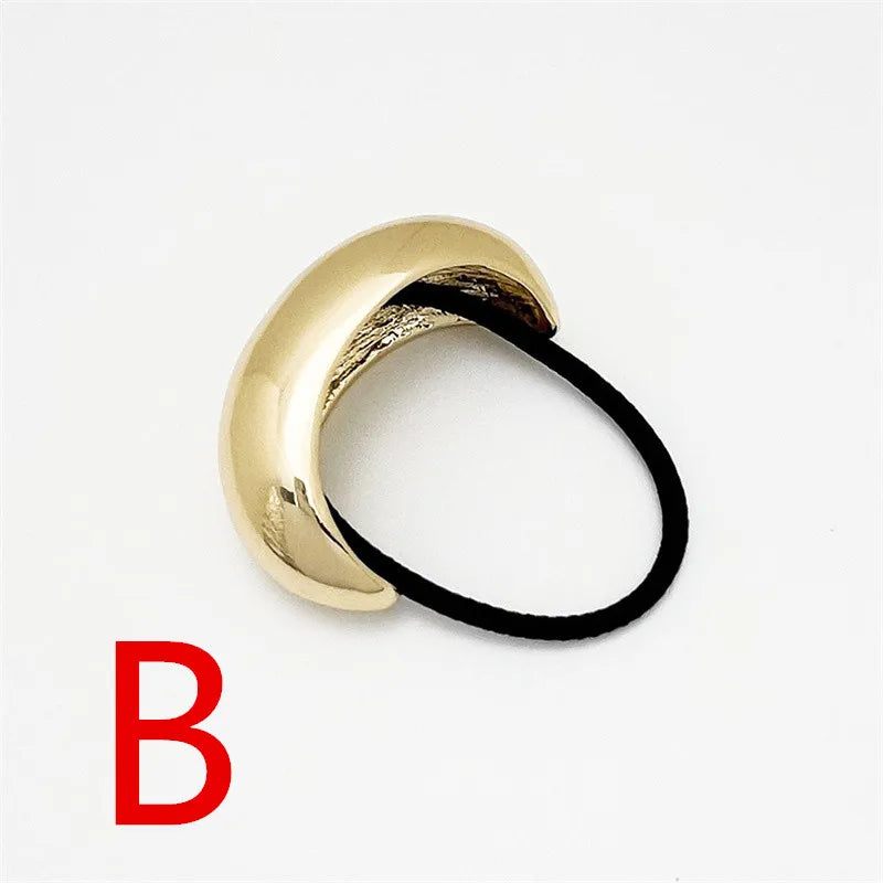 XIALUOKE Vintage Multilayer Metal Geometry Hair Bands Rope For Women Headband Elastic Ponytail HairPins Hairwear Hair Jewelry
