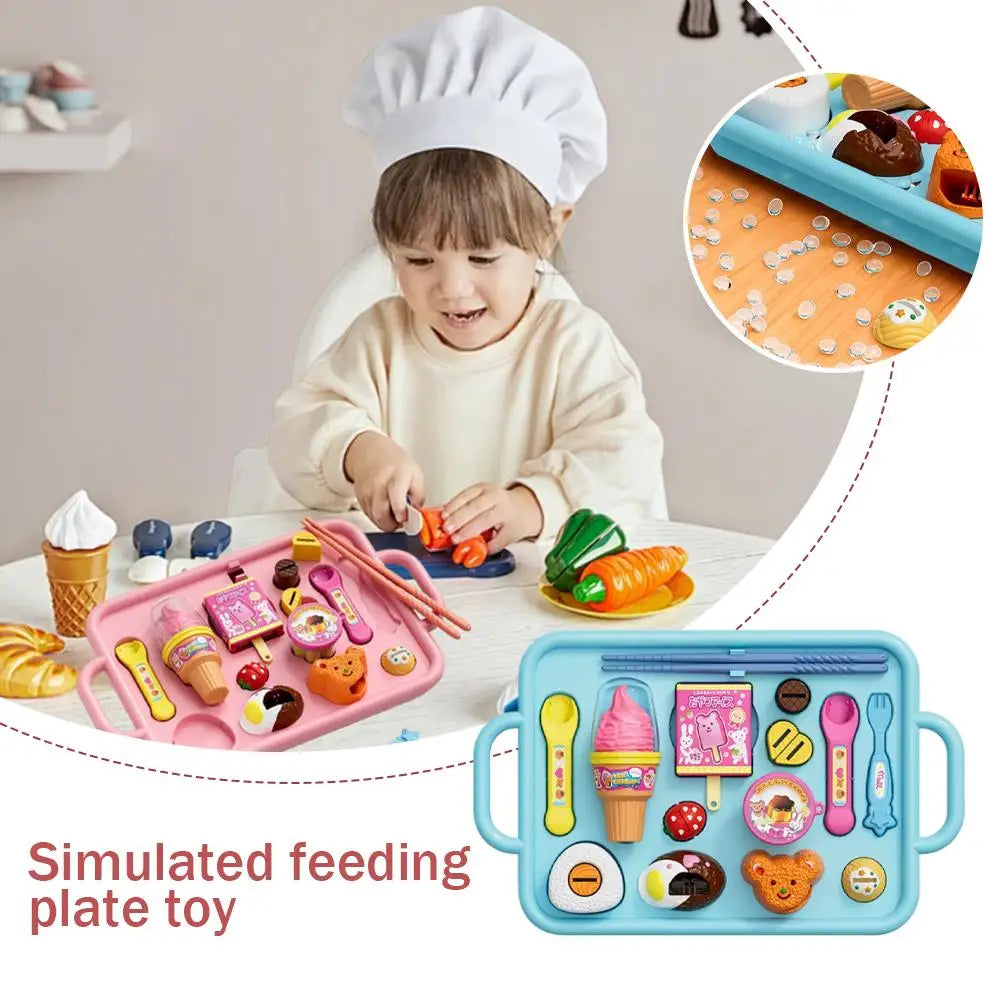 NEW Food Feeding Pudding Feeding Ice Cream Toy Set Early Education Food Platter Role Play Fun Children Girl Play House Toys Gift