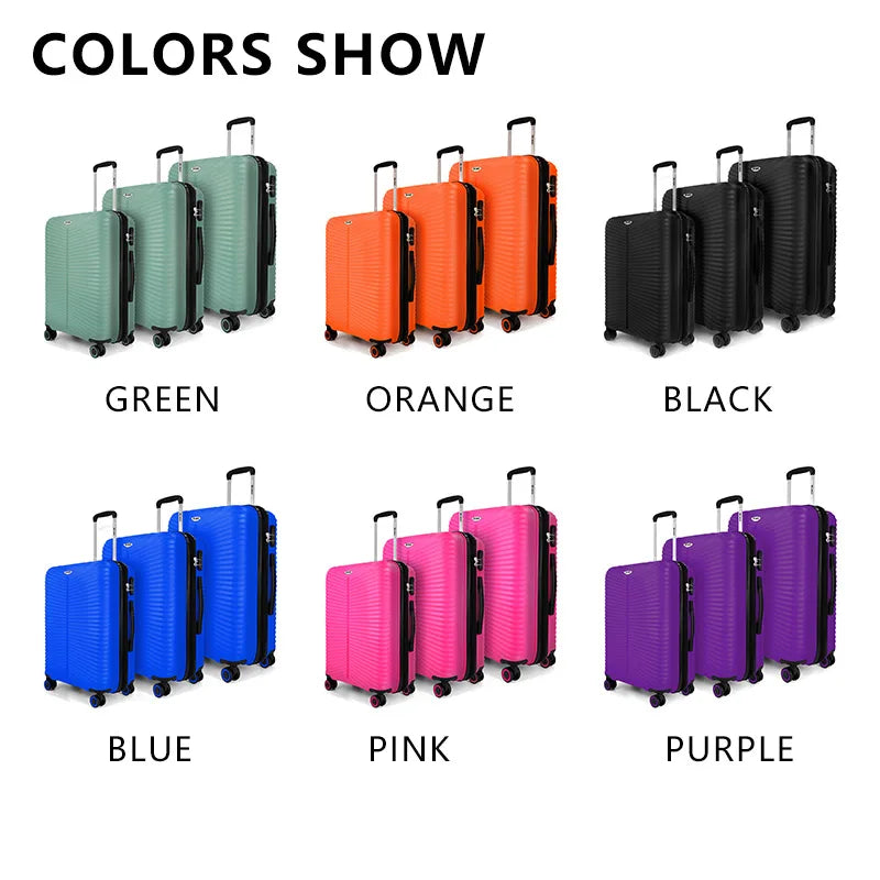 New York XPress 20"+24"+28" Luggage Expandable Travel Suitcase PP Hard Shell Luggage Set Rolling Luggages with Spinner Wheels