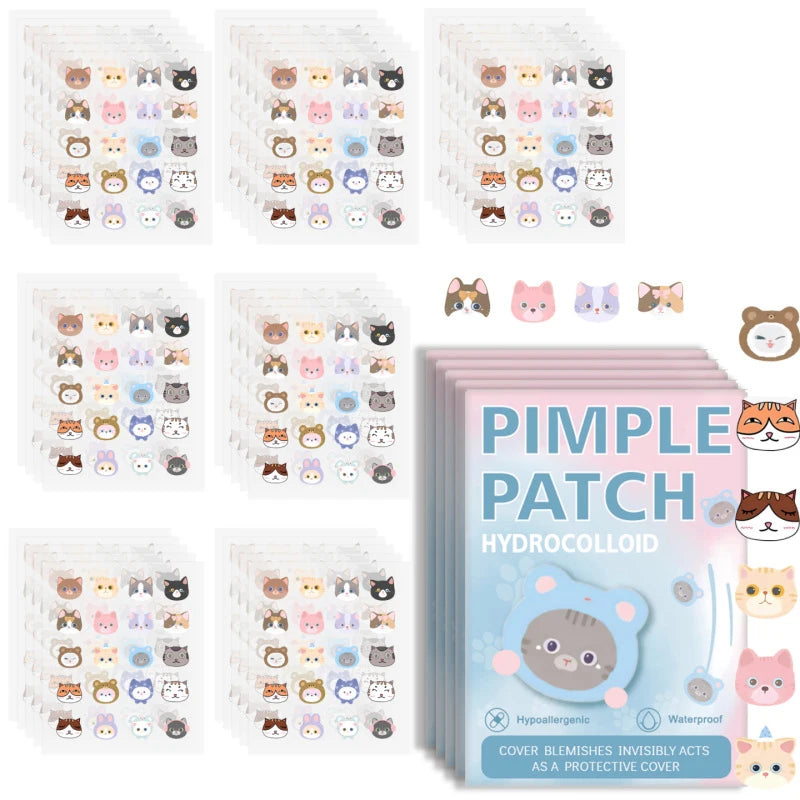 HUA HUA 600pcs Cartoon Animal Shaped Acne Patches Skincare Stickers Makeup Tools