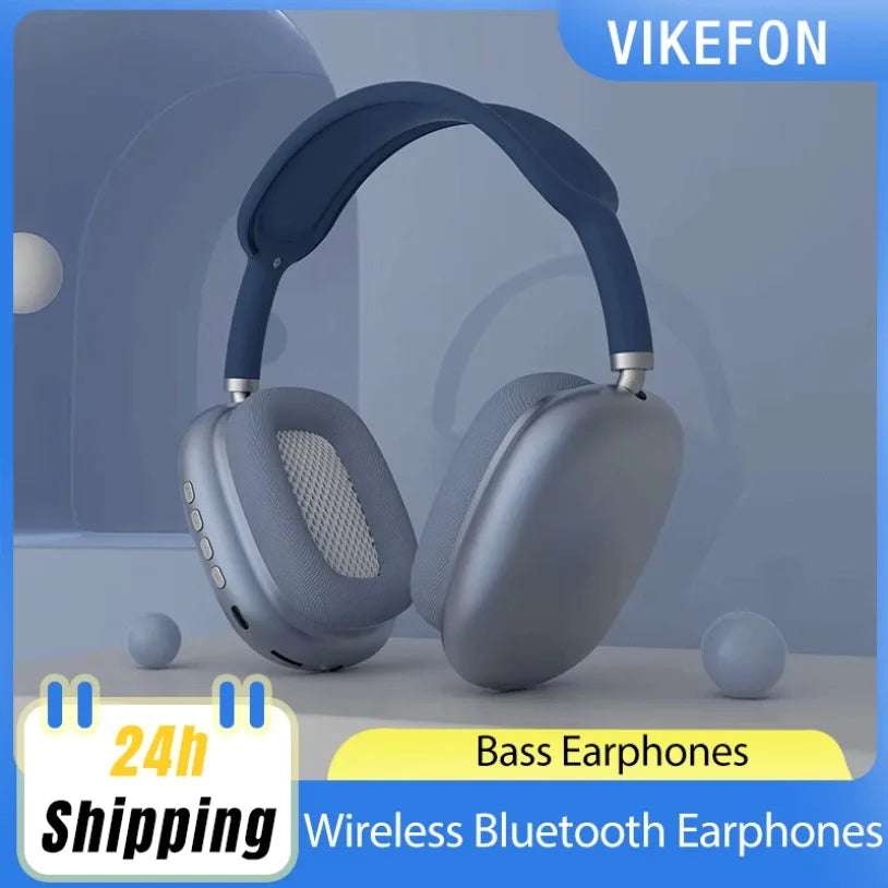 Head Mounted Bass Earphones Wireless Bluetooth Earphones Sports Headset Game with Charging Touch Control Earbuds for Music