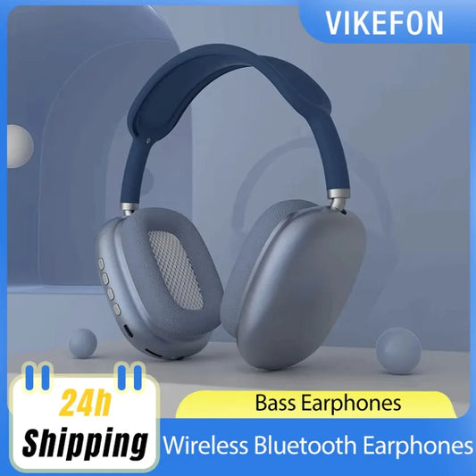Head Mounted Bass Earphones Wireless Bluetooth Earphones Sports Headset Game with Charging Touch Control Earbuds for Music