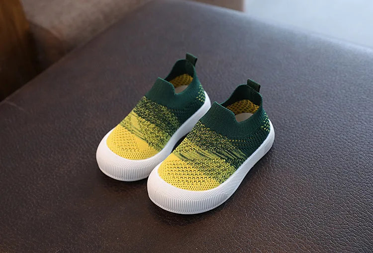 Size 20-31 Children Shoes Spring Autumn Kids Sneakers Soft Breathable Mesh Boys Slip-on Shoes Patchwork Color Girls Shoes