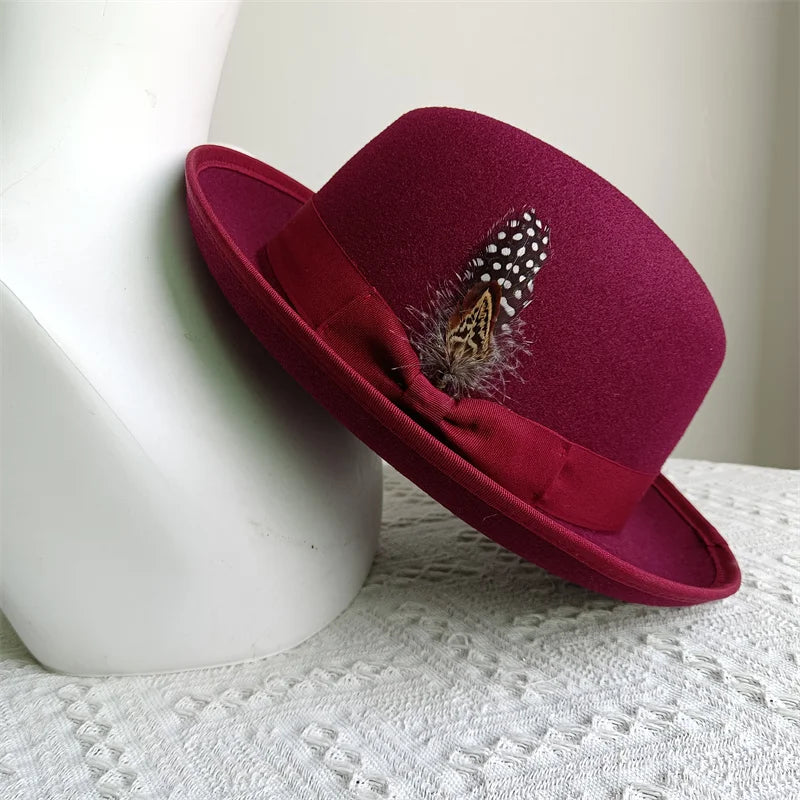 Green Retro Men's Spring Hat Unisex Men's Bow Women's Curved Brim Wide Brim Sun Hat Straw Hat Beach Hat sombrero hombre