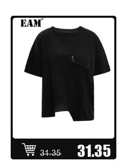 [EAM] Loose Fit Black Denim Big Size Sweatshirt New High Collar Long Sleeve Women Big Size Fashion Spring Autumn 2026 1K166
