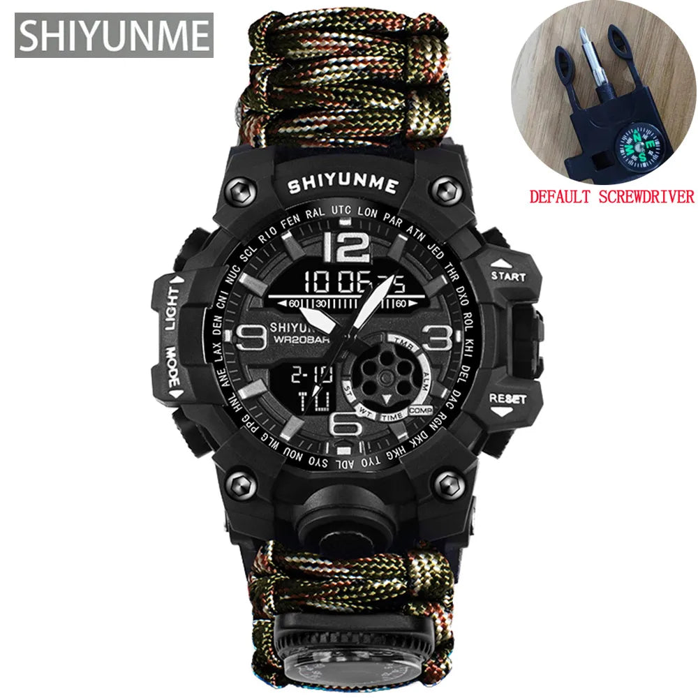 SHIYUNME G Style Military Sports Digital Watches Compass Outdoor Survival Multi-function Waterproof Mens Watch Relogio Masculino