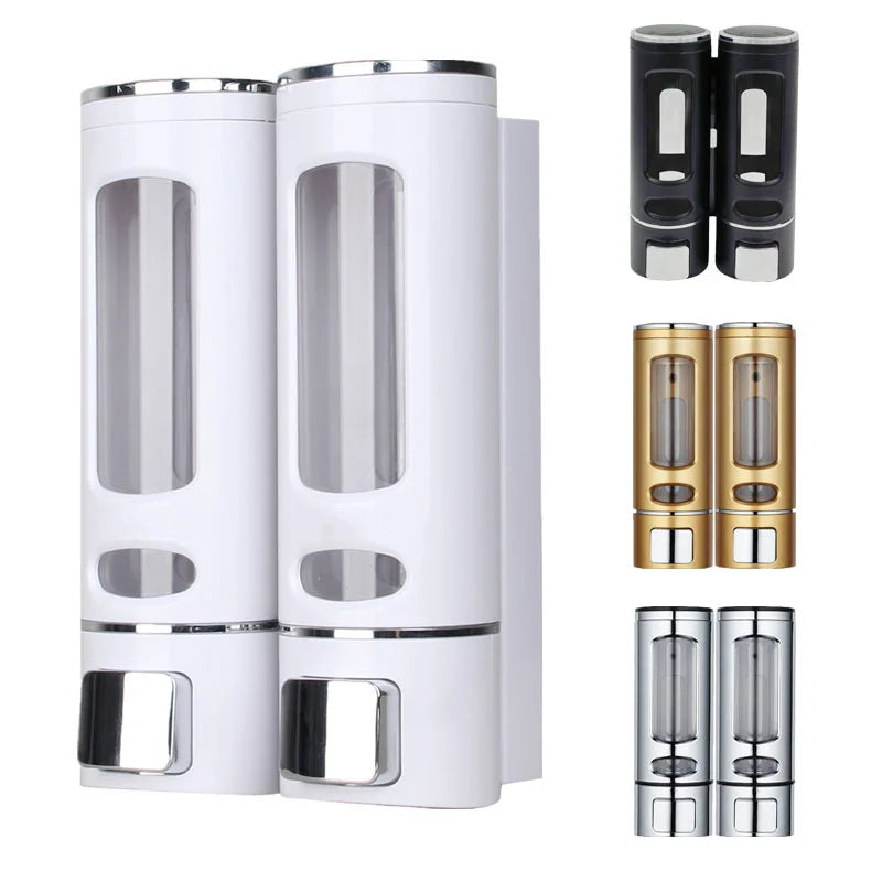 Lamgool Single/double Soap Dispenser Wall-Mount Shower Bath Shampoo Dispenser Liquid Soap Container Bathroom Accessories