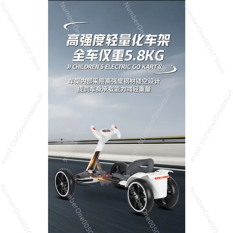 Children's electric kart electric four-wheeler foldable adults can sit in a portable children's car