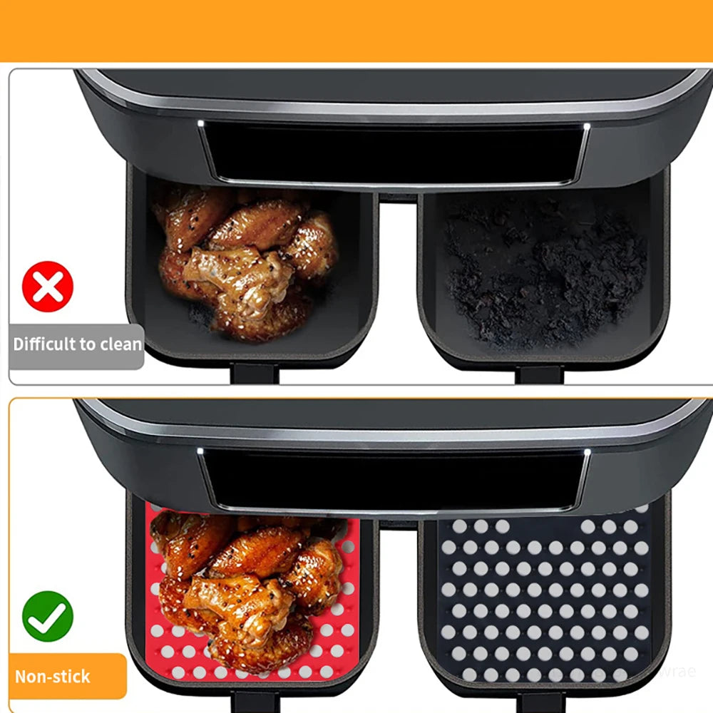 Air Fryer Silicone Liner For Ninja Foodi DZ201 Heat Resistant Steamer Mat Non-stick Oven Tray Air Fryer Accessories Baking Tools