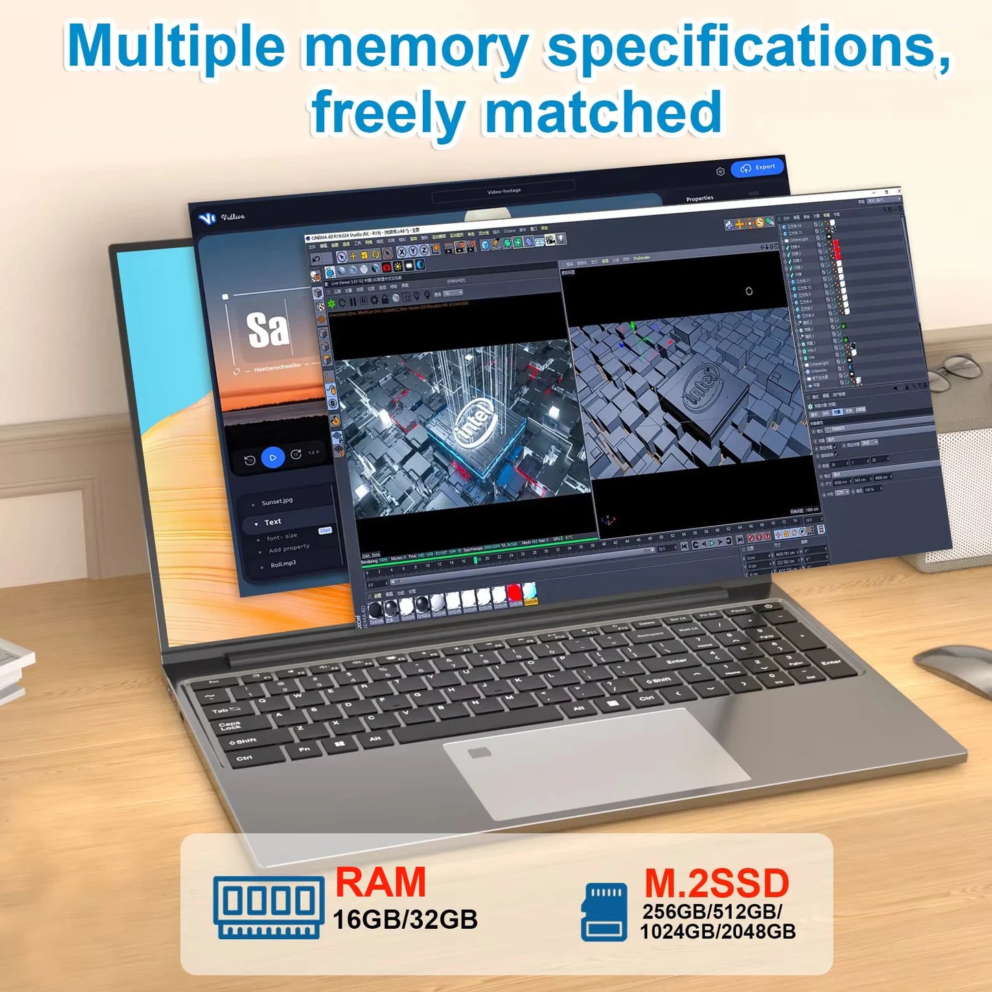 Xiaman 15.6" Intel Core i7 6500U Laptop Computer Windows 11 Pro 16GB RAM 512GB 1TB SSD Portable Notebook PC Gamer Gaming Laptop