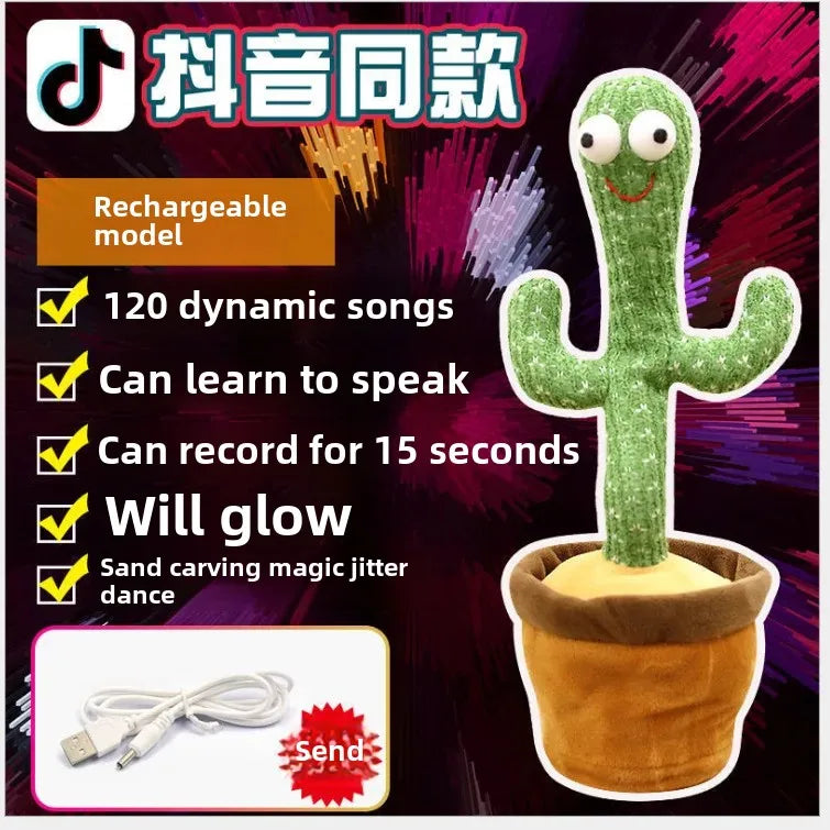 Magic Twist Talking Cactus Toy Dancing Cactus Swing Singing