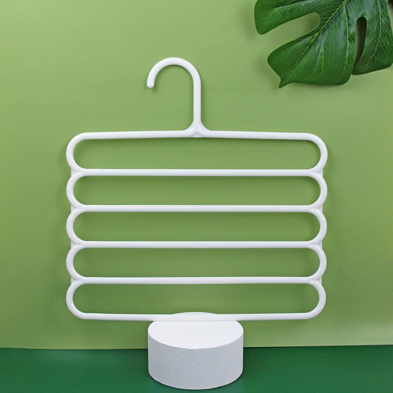 Clothes Hangers Trousers Hangers Holders Closet Storage Organizers 5 Layers Pants Towel Scarfs Racks Storage Organization