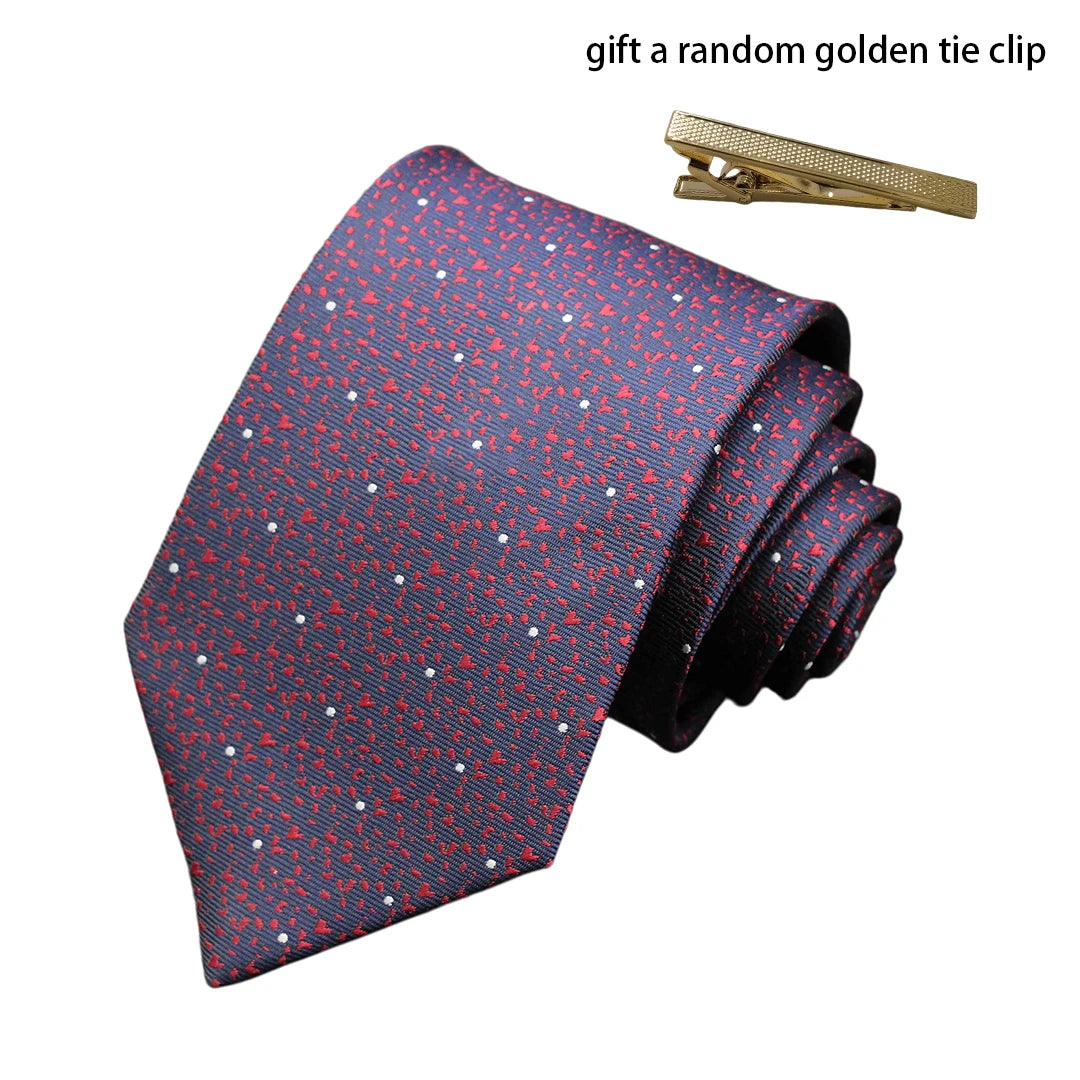 Men's Red Purple Plaid Tie stripe Handmade Woven Fashion Business Tie Geometric Style Polyester Silk Material for Wedding