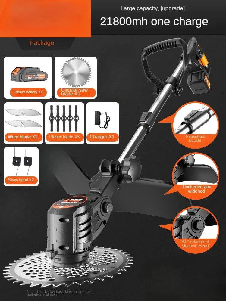 Portable Electric Lawn Mower with Lithium Battery for Home Use and Farming Grass Trimming
