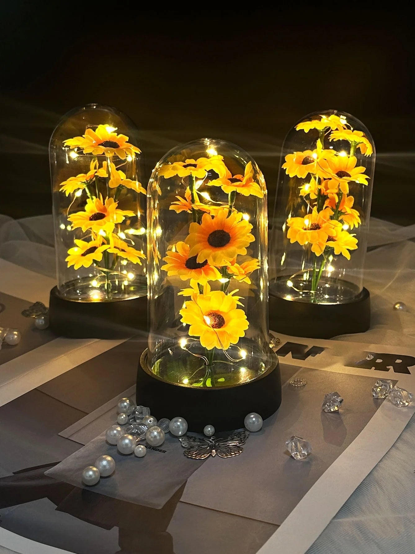 Artificial Sunflower Plastic Set Valentine's Day Mother's Day Eternal Flower Gift Birthday Gift Can Light Up